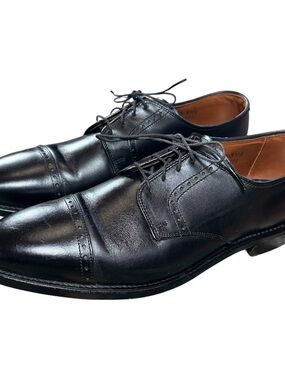 Allen Edmonds Clifton Cap Toe Derby Shoes Leather Made in USA Black Mens 10.5D